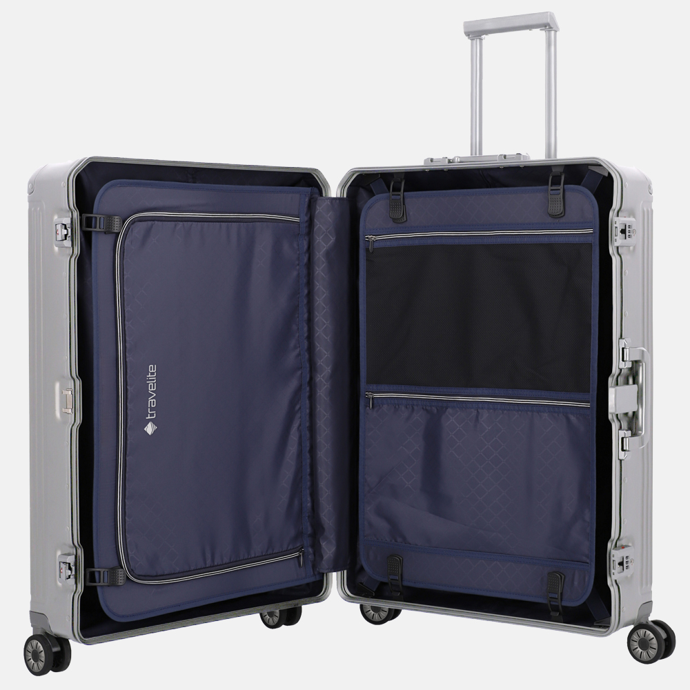 Travelite Next koffer 77 cm silver bij Duifhuizen