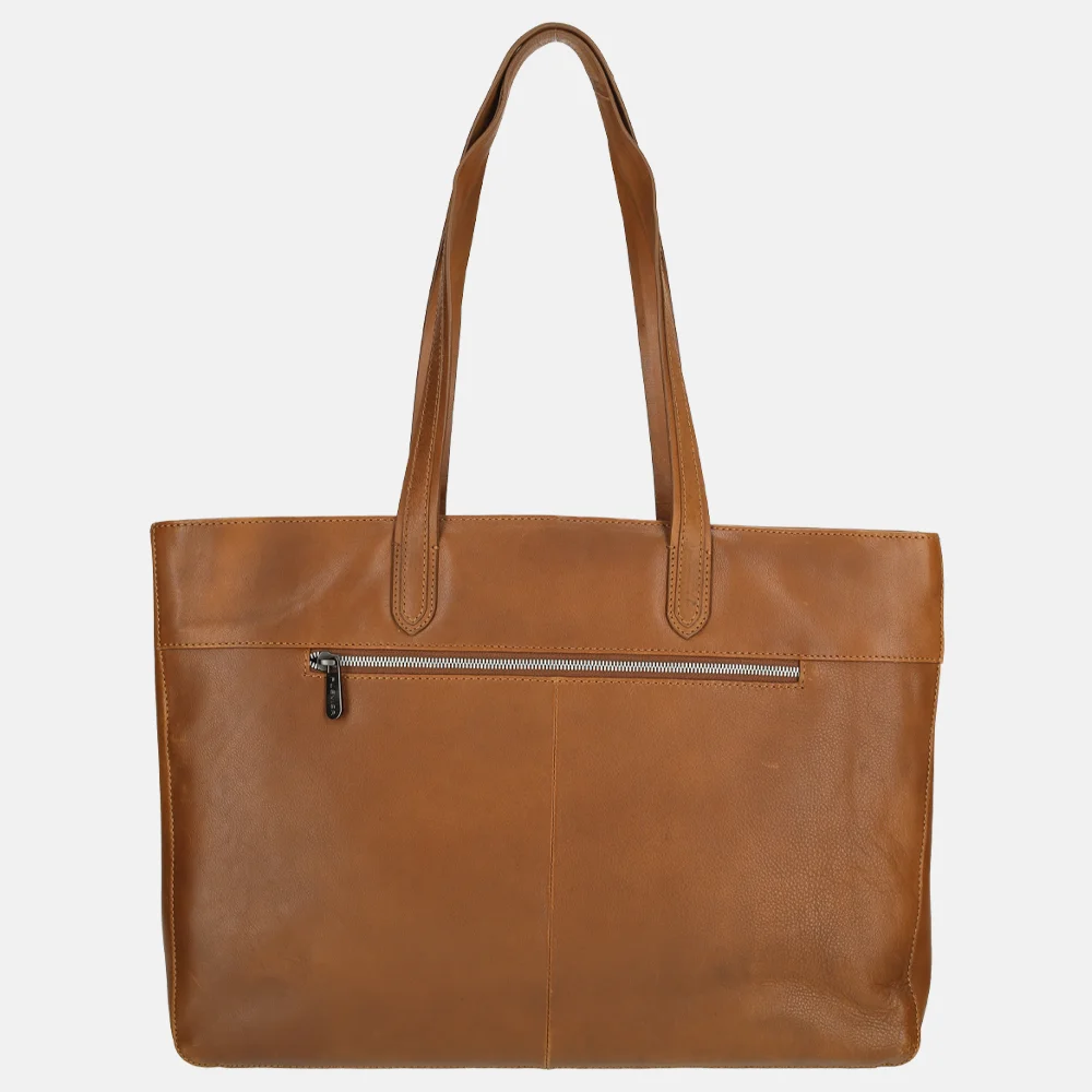 Plevier Livingston shopper 17 inch cognac bij Duifhuizen