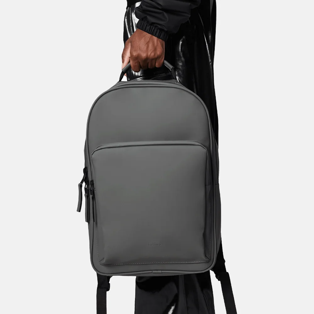 Rains Book rugzak large 15 inch grey bij Duifhuizen