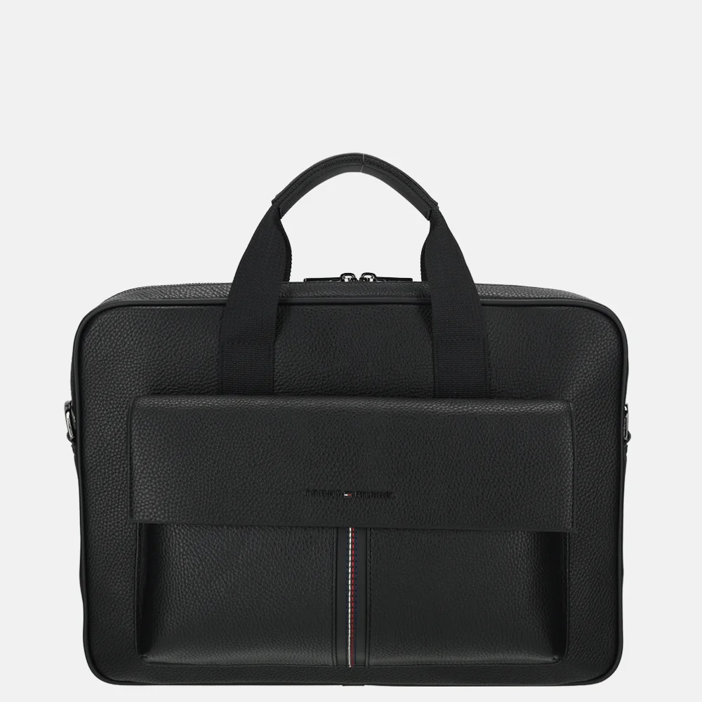 Tommy Hilfiger Central laptoptas black bij Duifhuizen