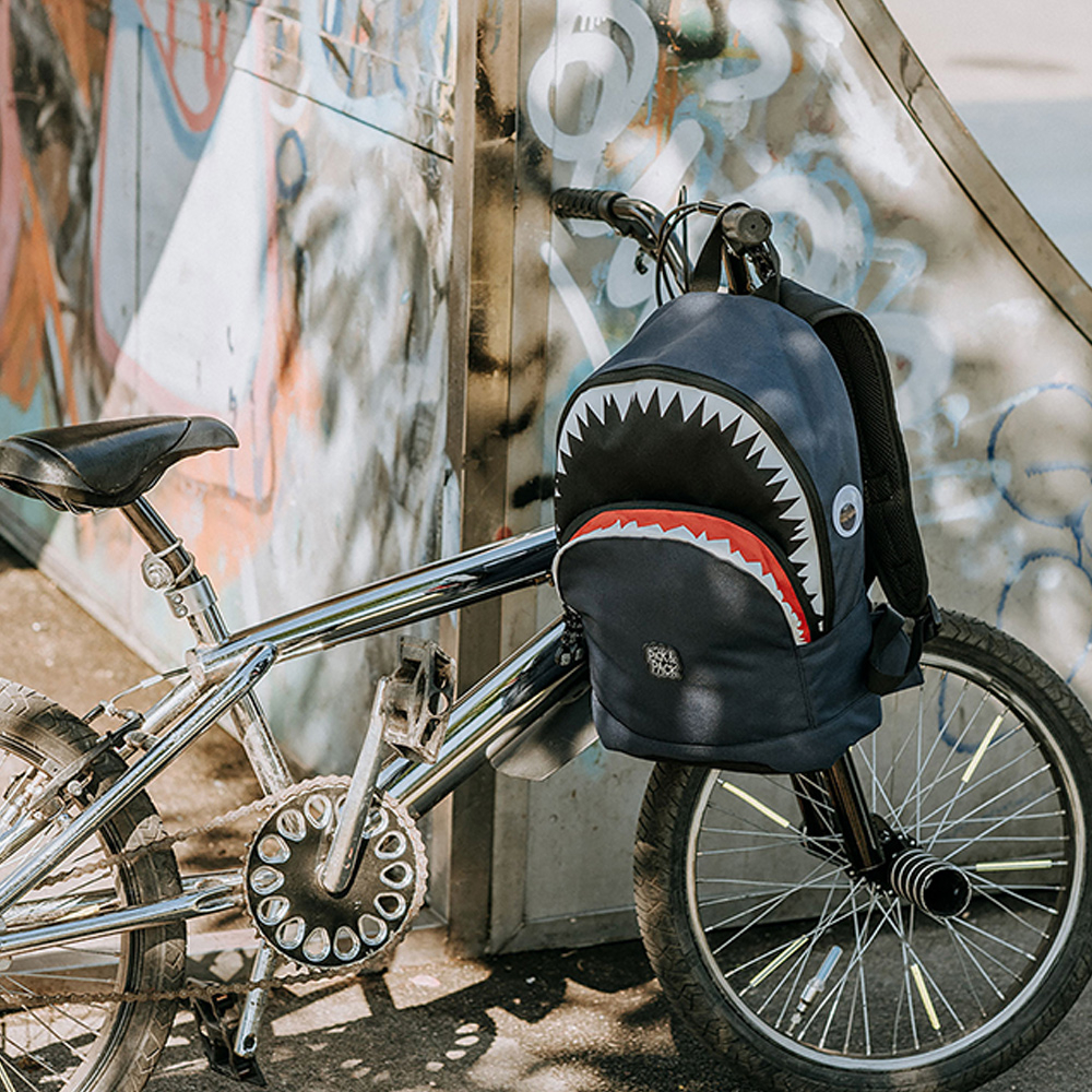 Pick & Pack Shark kinderrugzak M navy bij Duifhuizen