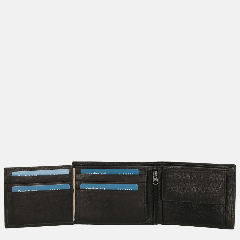 Hide & Stitches San Antonio billfold zwart bij Duifhuizen