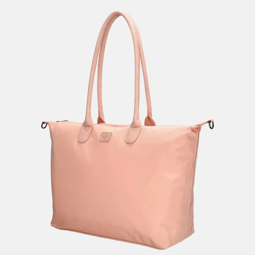 Charm London Buckingham Mono shopper met 15.6 inch laptopvak L lichtroze bij Duifhuizen
