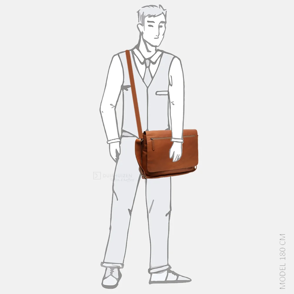 Chesterfield Toledo schoudertas A4 cognac bij Duifhuizen