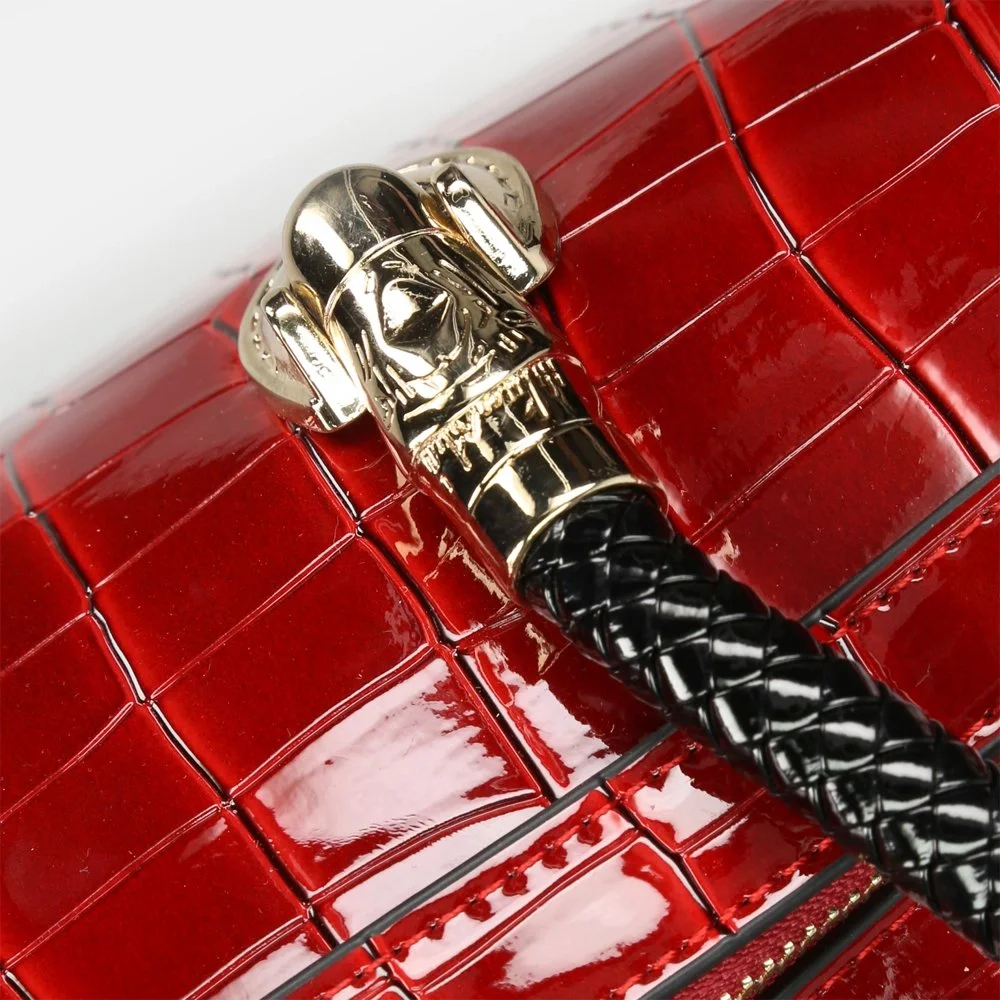 Olivia Lauren Alice business trolley croco rouge bij Duifhuizen