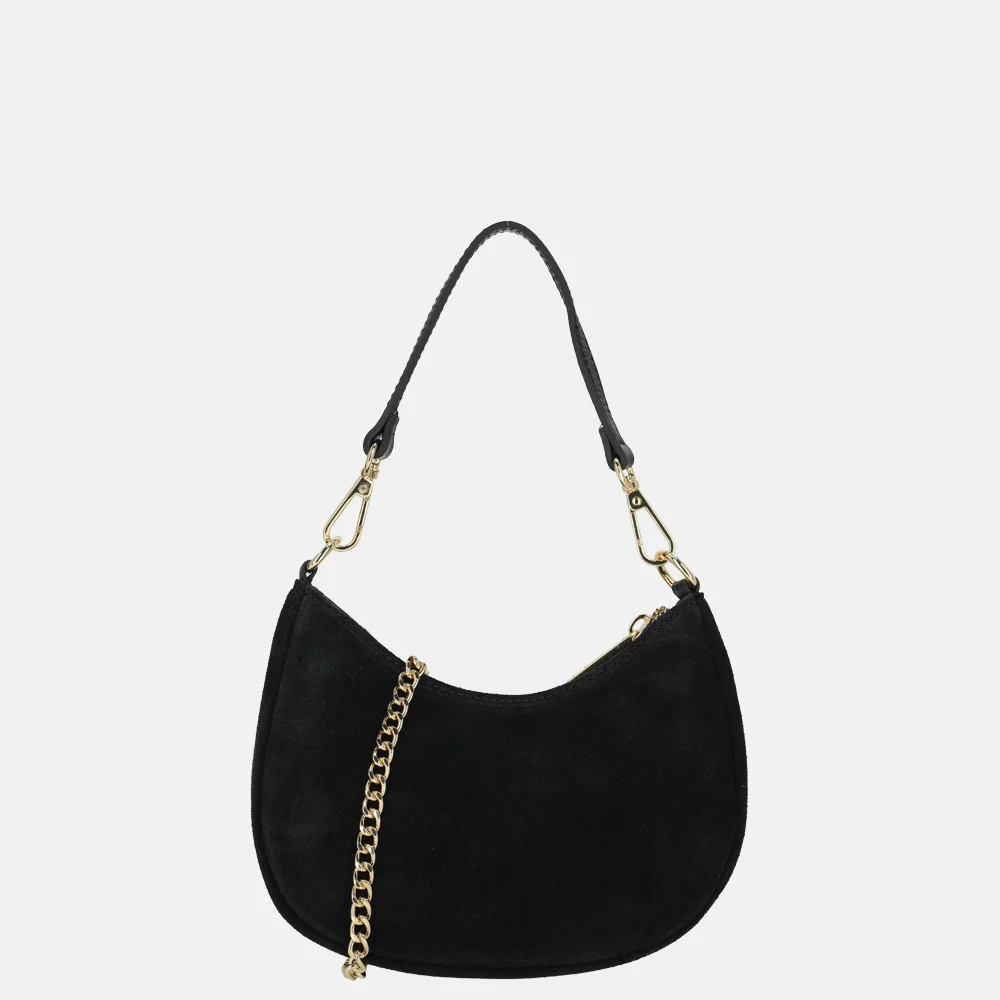 Charm London Mini schoudertas suede zwart
