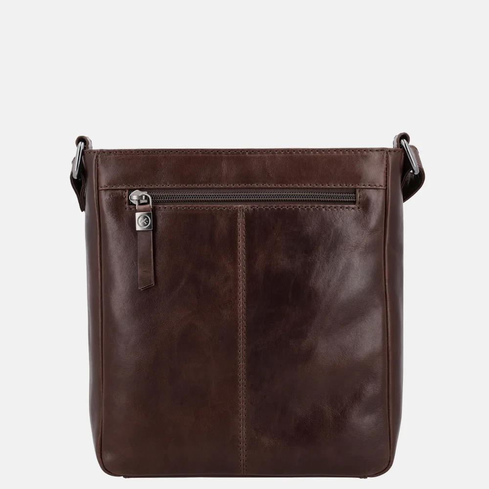 Hide & Stitches Porto schoudertas donkerbruin bij Duifhuizen