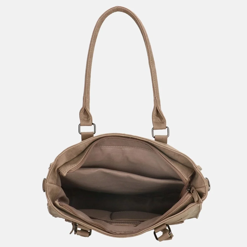Enrico Benetti Bobbi shopper 14 inch middentaupe bij Duifhuizen