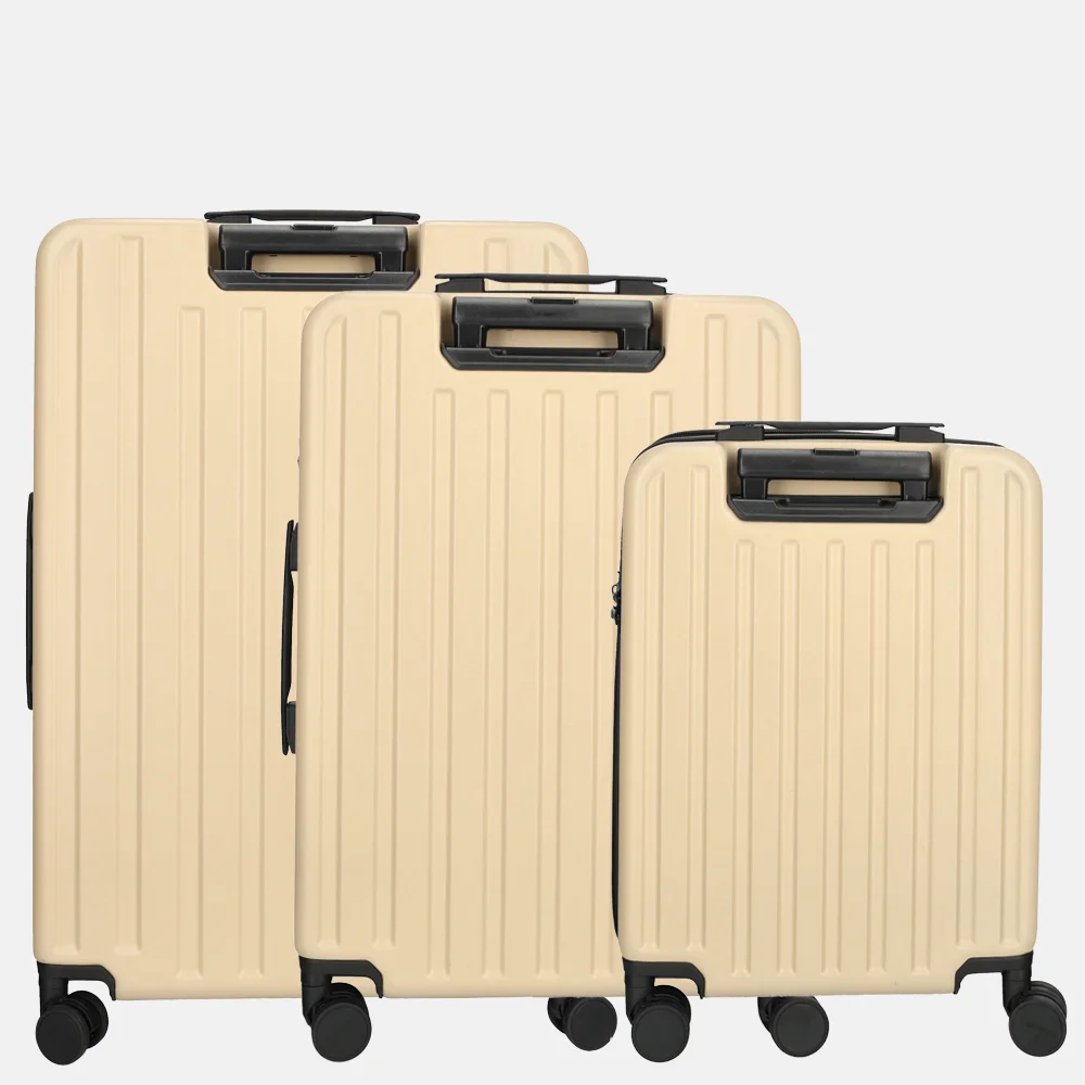 Enrico Benetti Portland kofferset 3-delig beige bij Duifhuizen