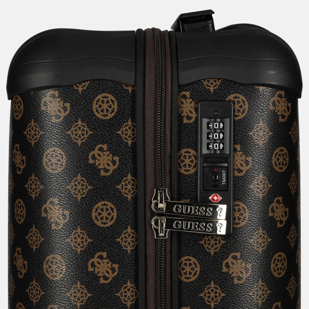 Guess Wilder handbagage koffer 53 cm brown bij Duifhuizen