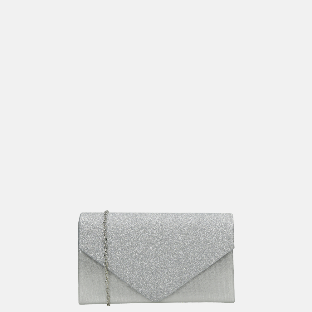 Firenze clutch glitter klep silver