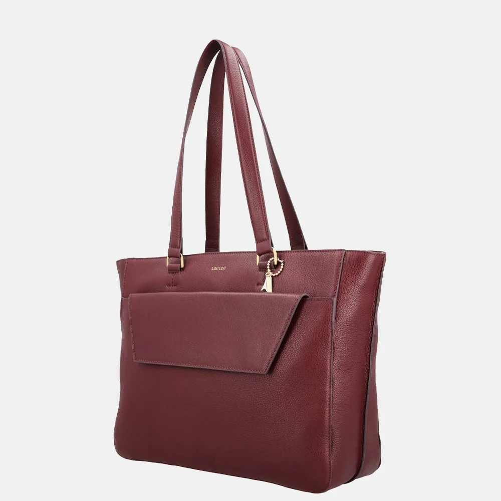 Loulou Essentiels Celine shopper met laptopvak 15.6 inch ruby bij Duifhuizen