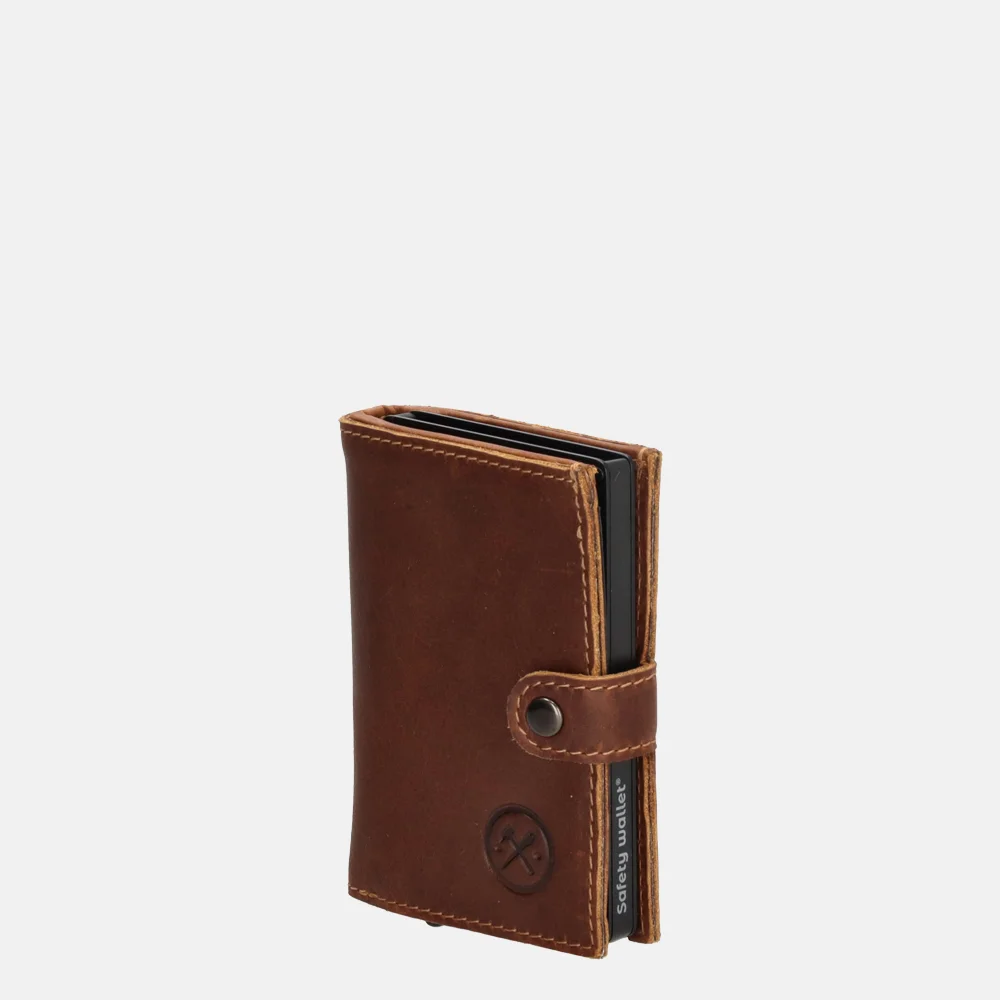 Hide & Stitches Safety Wallet pasjeshouder cognac bij Duifhuizen