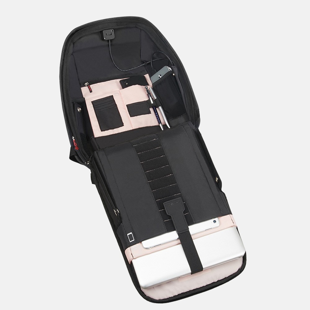 Samsonite Securipak laptop rugzak 14.1 inch small blacksteel bij Duifhuizen