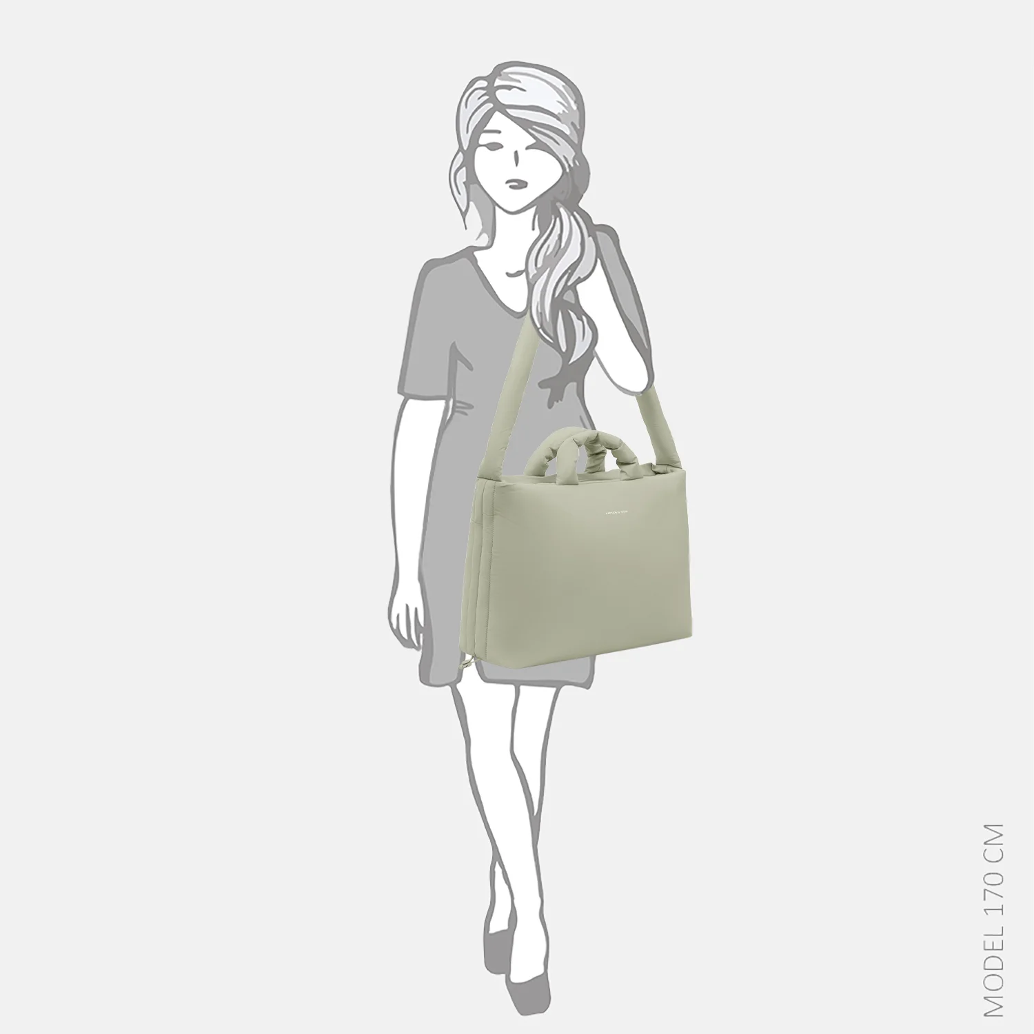 Kapten & Son Skara Cloud Pro shopper 16 inch soft khaki bij Duifhuizen