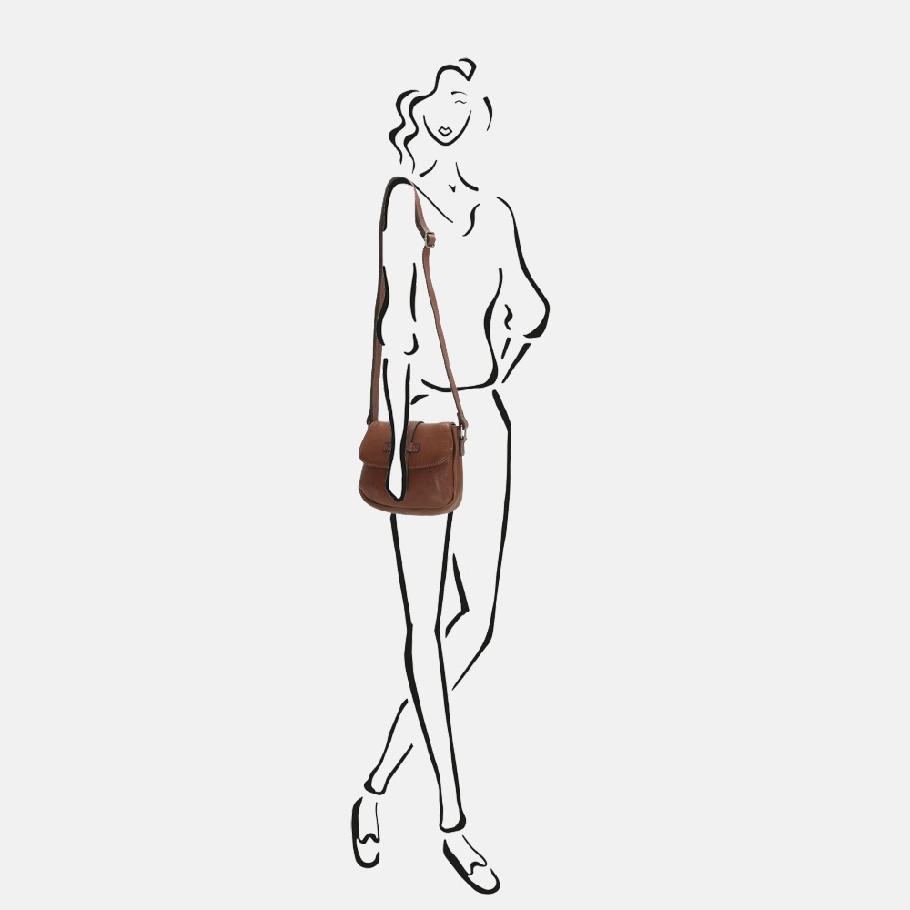 Micmacbags Wildlife crossbody tas dark taupe bij Duifhuizen