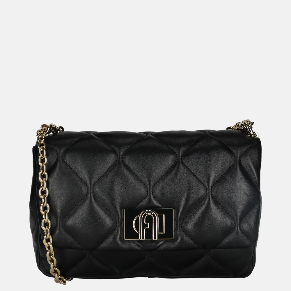 Furla crossbody tas doorgestikt nero