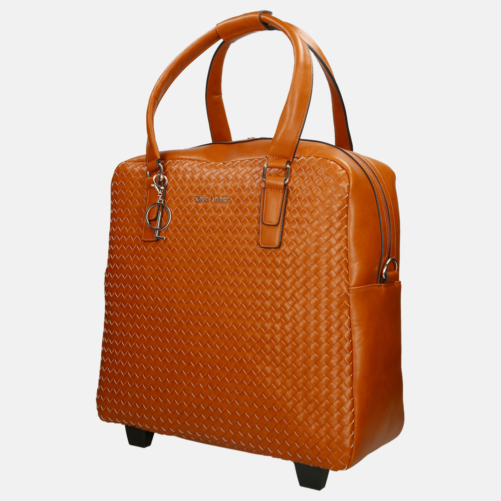 Olivia Lauren business trolley cognac bij Duifhuizen