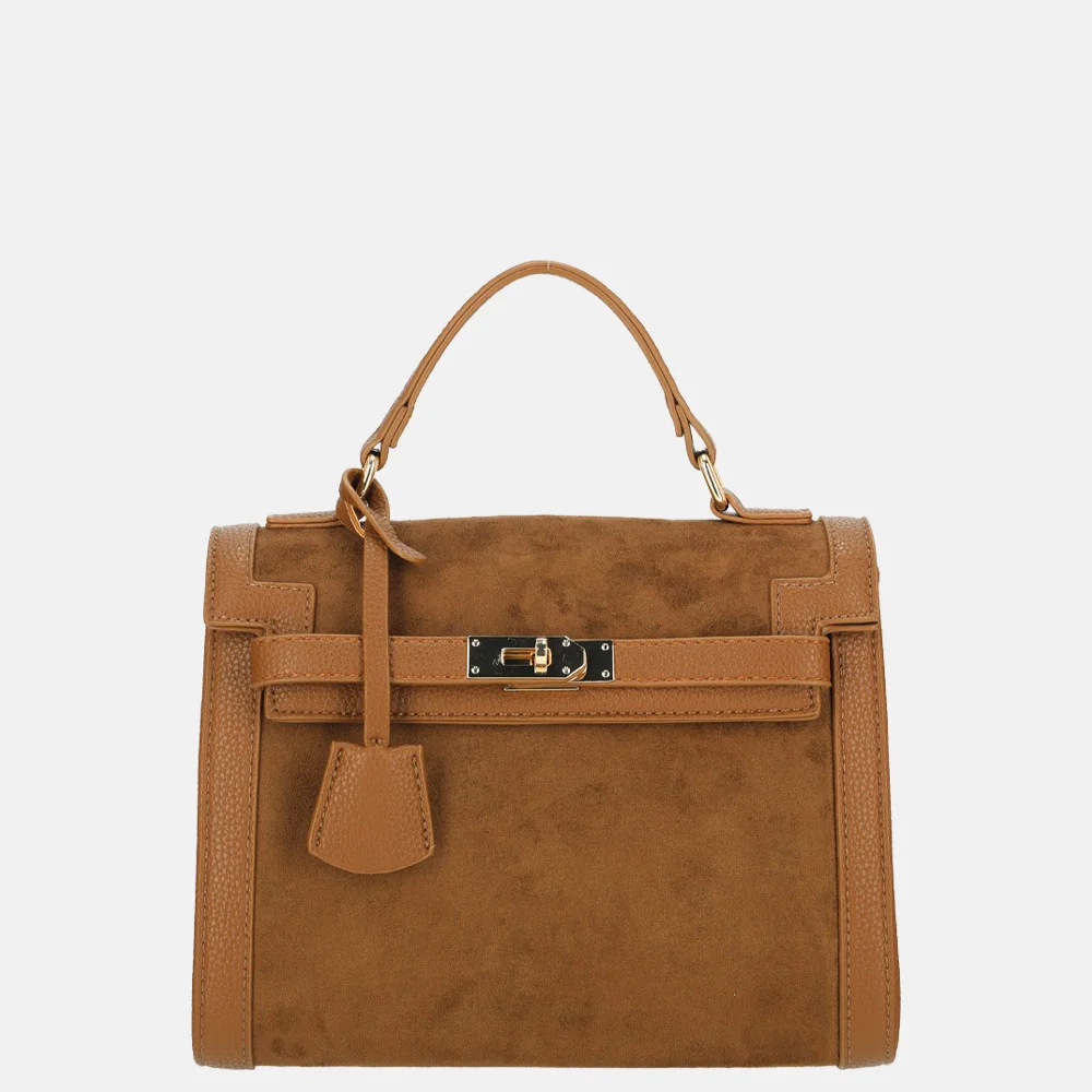 Firenze handtas suedine dark brown bij Duifhuizen