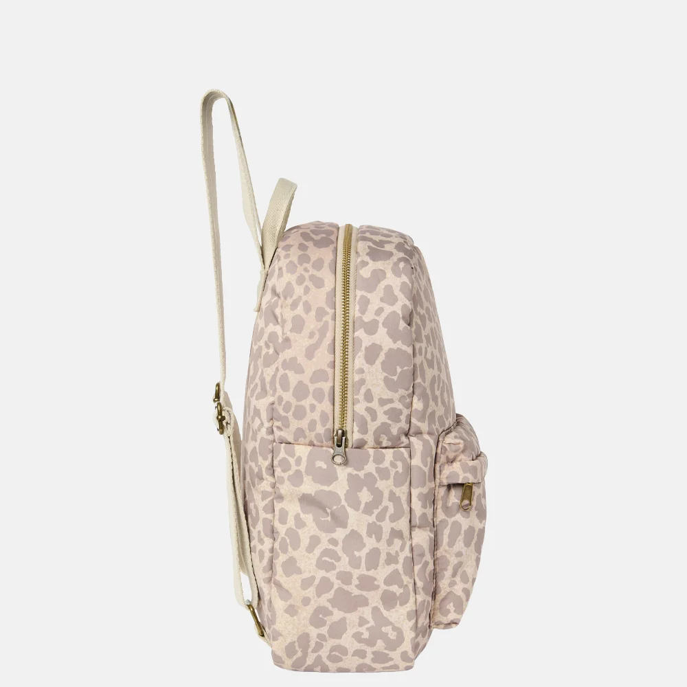 Studio Noos Puffy Midi backpack kinderrugzak beige leopard bij Duifhuizen