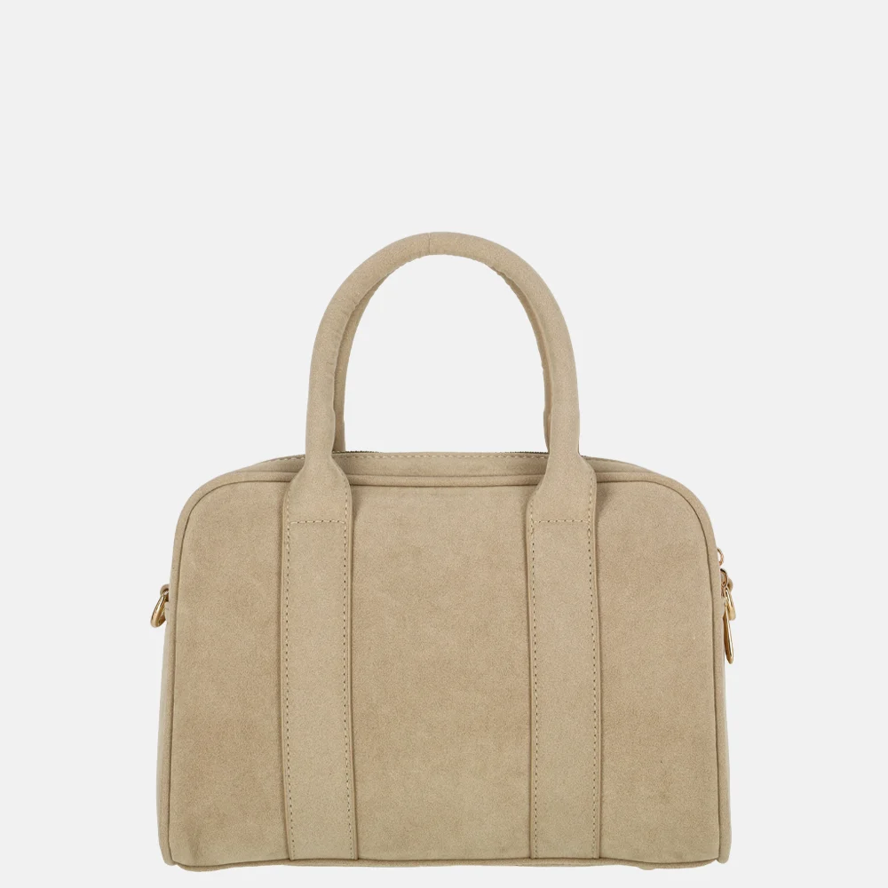Flora & Co handtas bowling suedine beige bij Duifhuizen