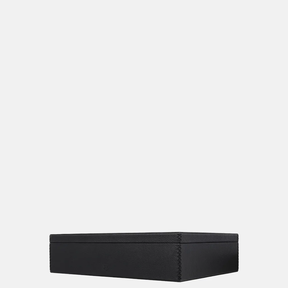 Chamada leren opbergbox rechthoek effen large black bij Duifhuizen