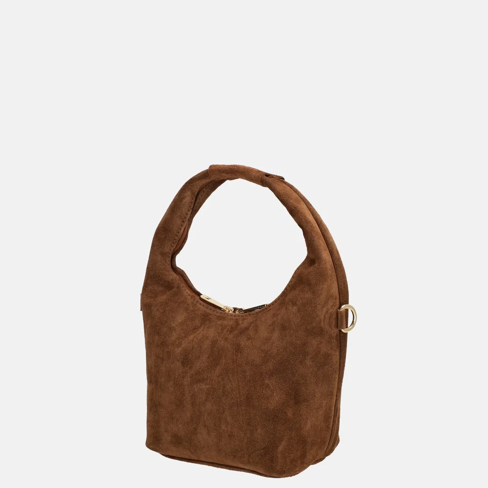 Charm London buideltas suede S cognac bij Duifhuizen