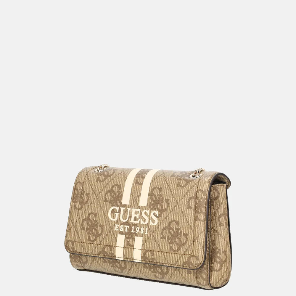 Guess Noelle II crossbody tas latte logo bij Duifhuizen