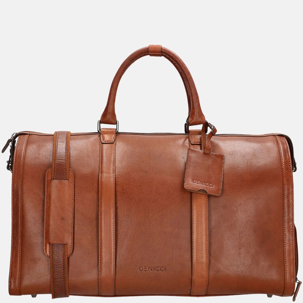 Genicci Charles weekendtas 55 cm cognac