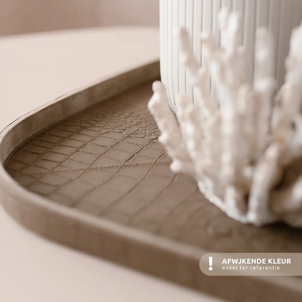 Chamada leren dienblad organisch croco M donkerbruin bij Duifhuizen