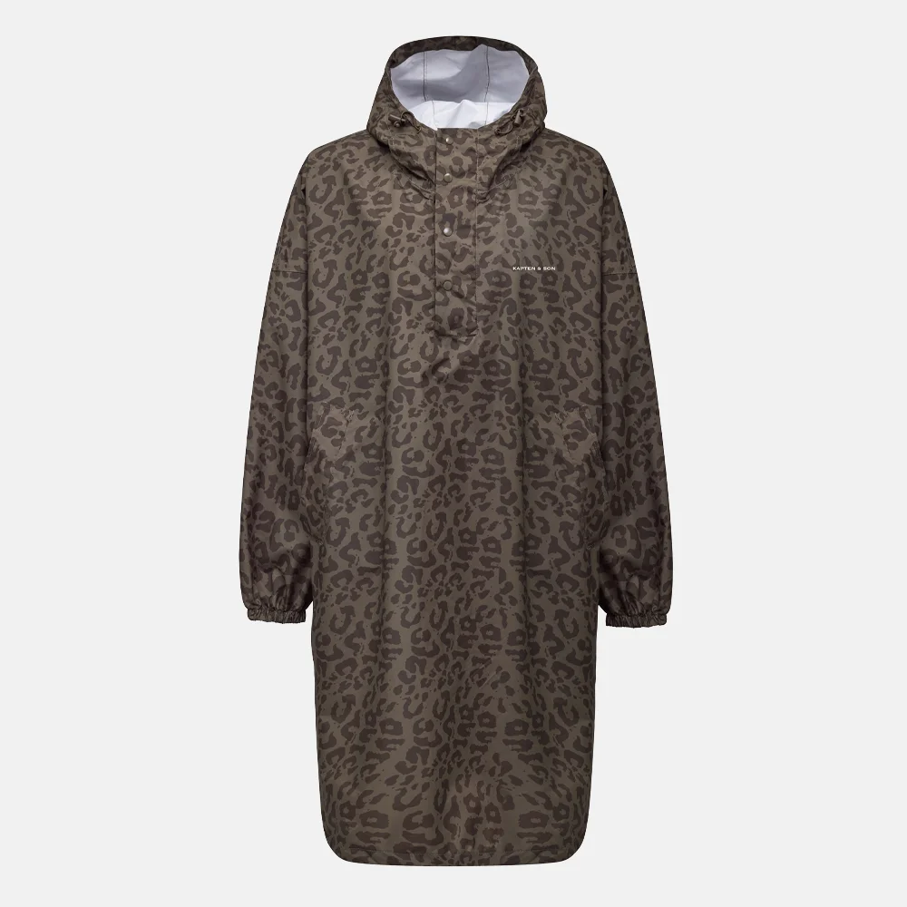 Kapten & Son regenjas/poncho leo dark brown bij Duifhuizen