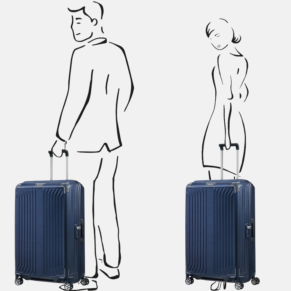 Samsonite Lite-Box spinner 69 cm deep blue bij Duifhuizen
