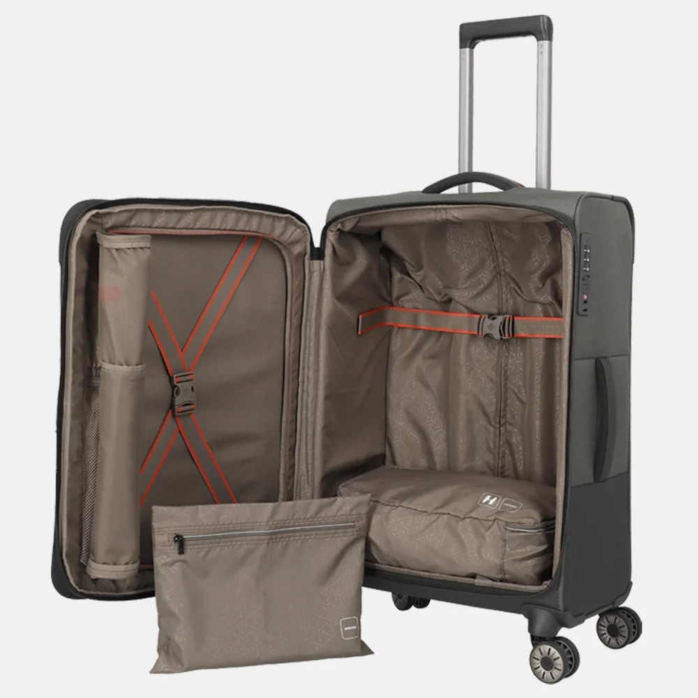 Travelite Crosslite 5.0 reiskoffer 66 cm olive bij Duifhuizen