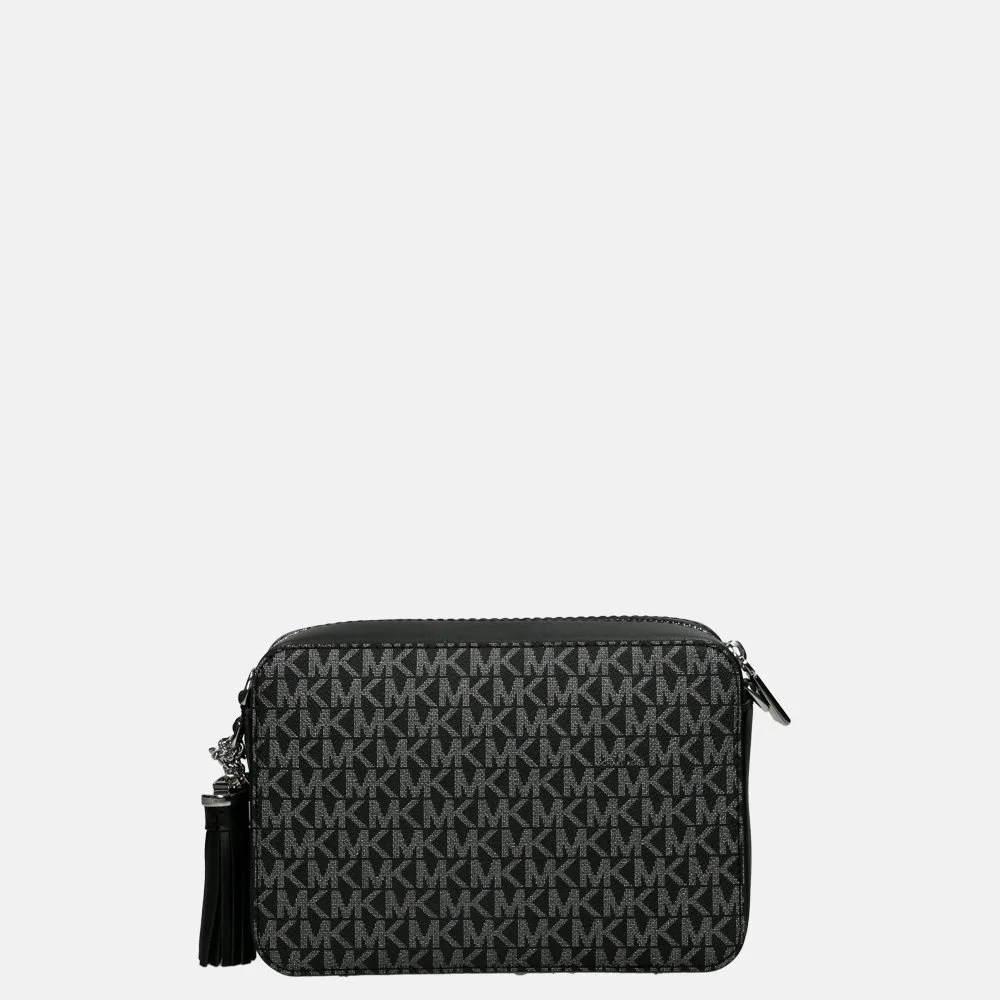 Michael Kors Jet Set crossbody tas black/silver bij Duifhuizen