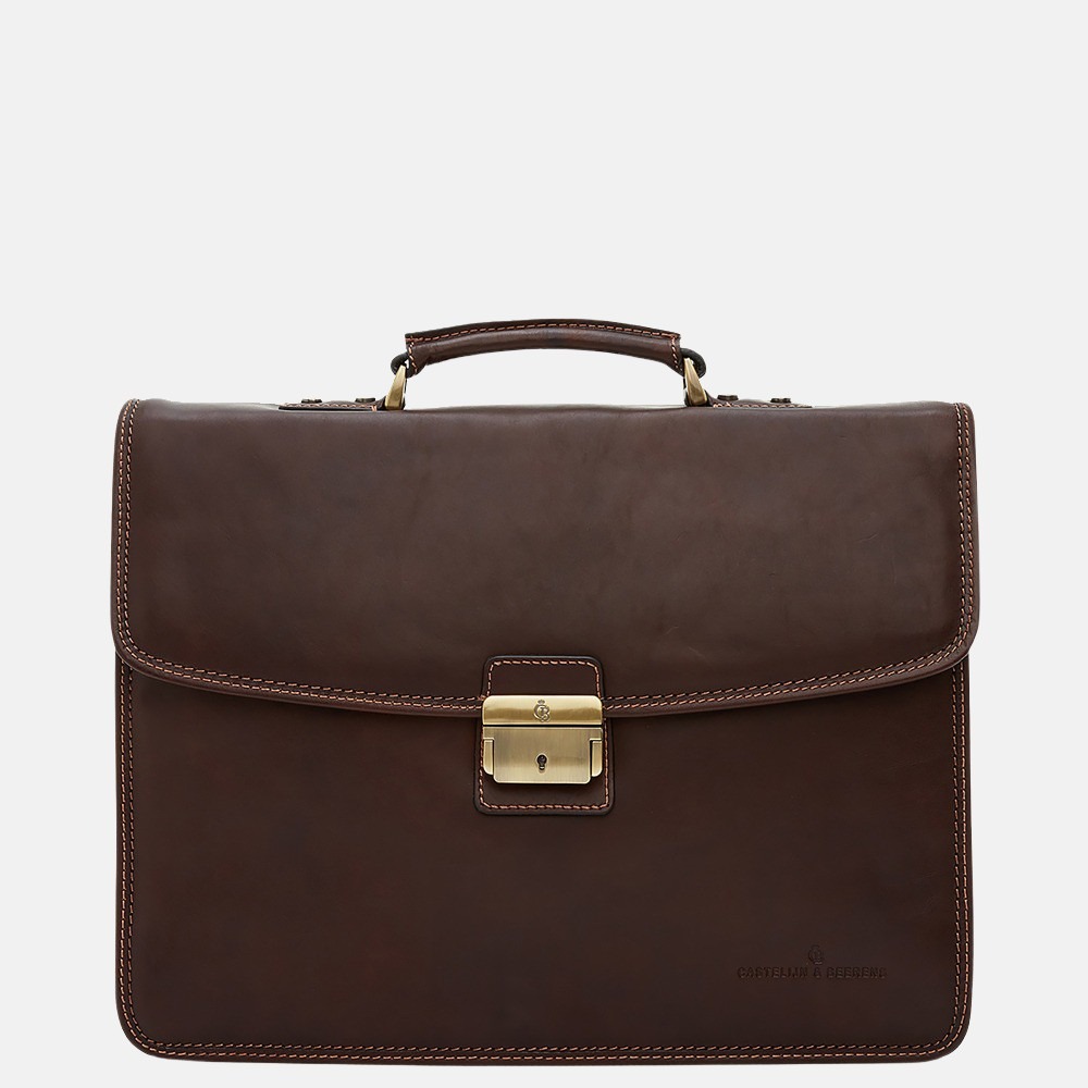 Castelijn & Beerens Verona aktetas 13.3 inch mocca bij Duifhuizen