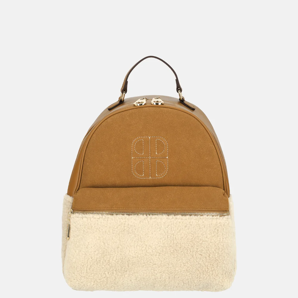 Laurent David Britt rugzak teddy cognac bij Duifhuizen