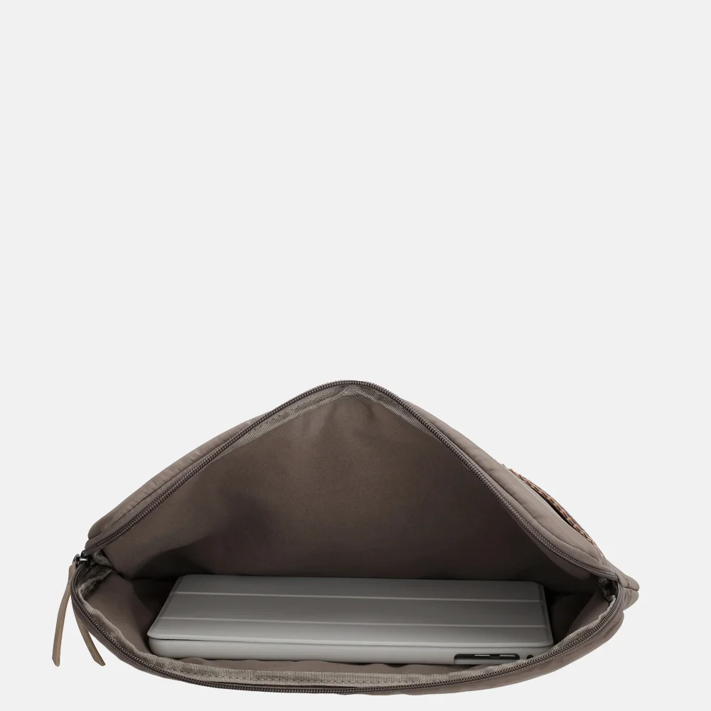 Zebra Trends laptophoes puffy 13 inch donkertaupe bij Duifhuizen