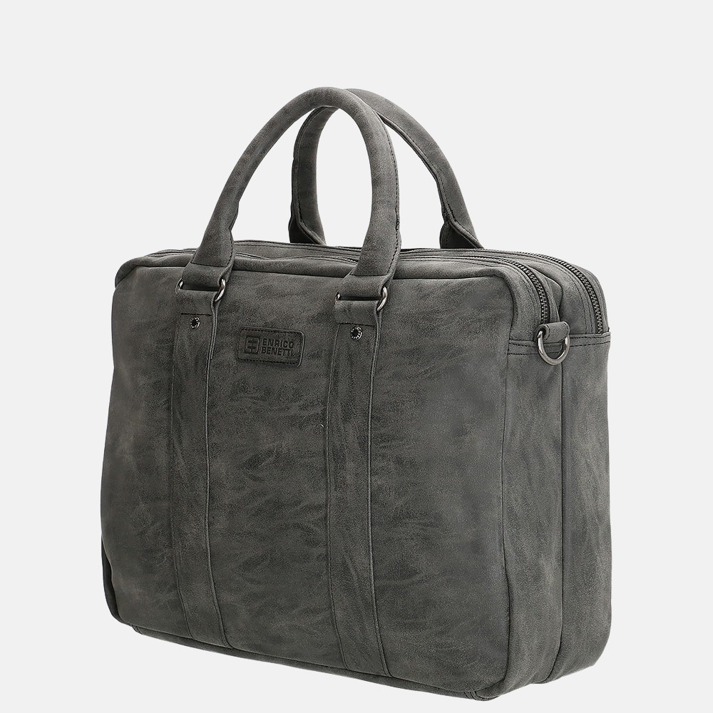 Enrico Benetti Madrid laptoptas 15.6 inch zwart/grijs bij Duifhuizen