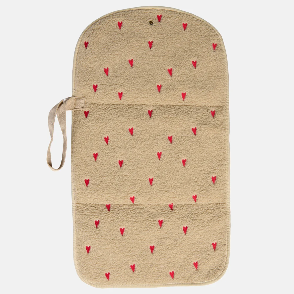 Studio Noos Teddy Hearts Changing Mat ecru bij Duifhuizen