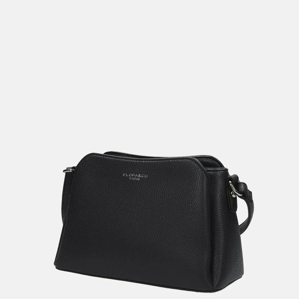Flora & Co schoudertas black bij Duifhuizen