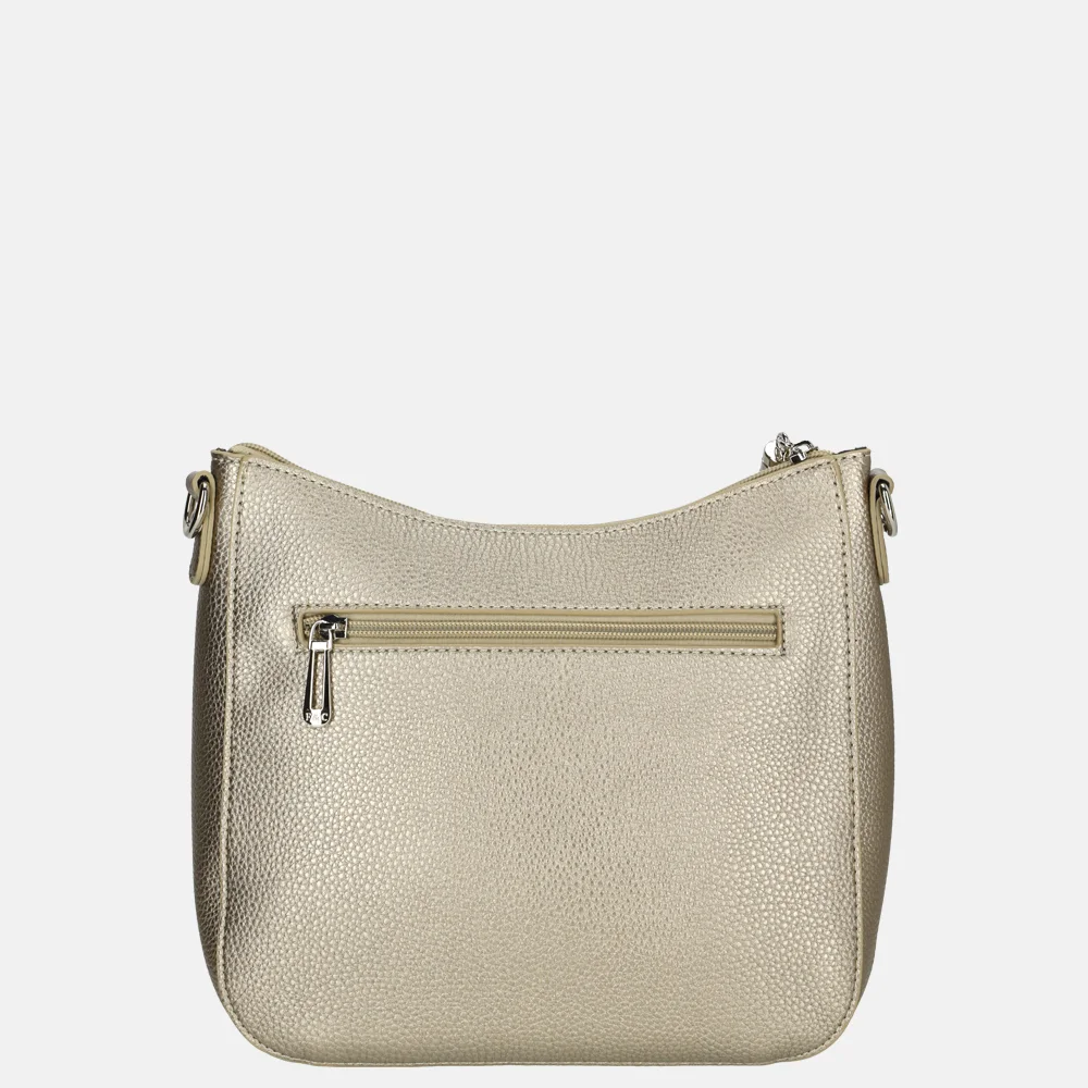 Flora & Co crossbody tas taupe metal bij Duifhuizen