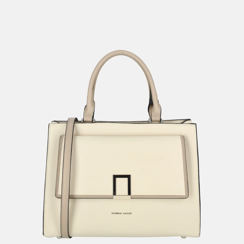 Daniele Donati Saffiano handtas lichtbeige