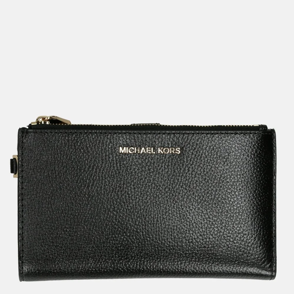 Michael Kors Jet Set Double Zip Wristlet portemonnee black bij Duifhuizen