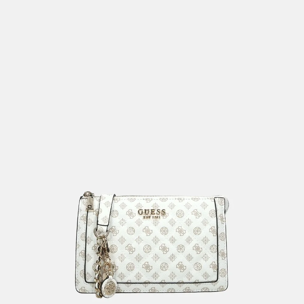 Guess Abey Multi crossbody tas white logo bij Duifhuizen