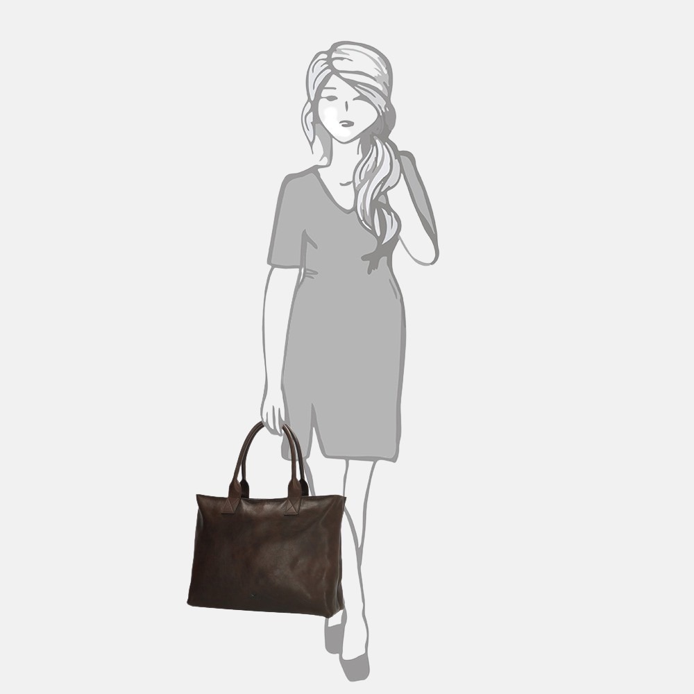Micmacbags Discover shopper dark brown bij Duifhuizen