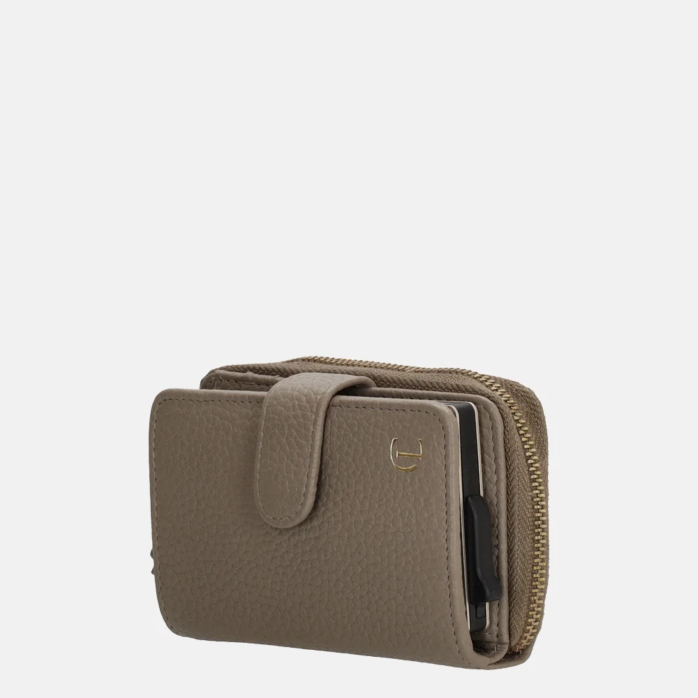 Charm London safety wallet portemonnee taupe bij Duifhuizen