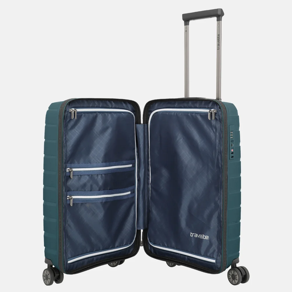 Travelite Air Base handbagage koffer slim 55 cm ice blue bij Duifhuizen