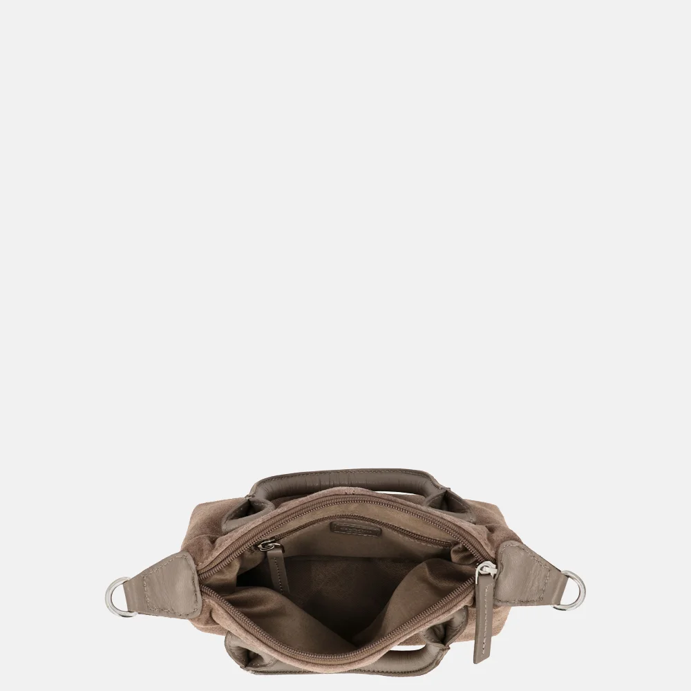 Charm London Buckingham crossbody tas XS donkertaupe bij Duifhuizen