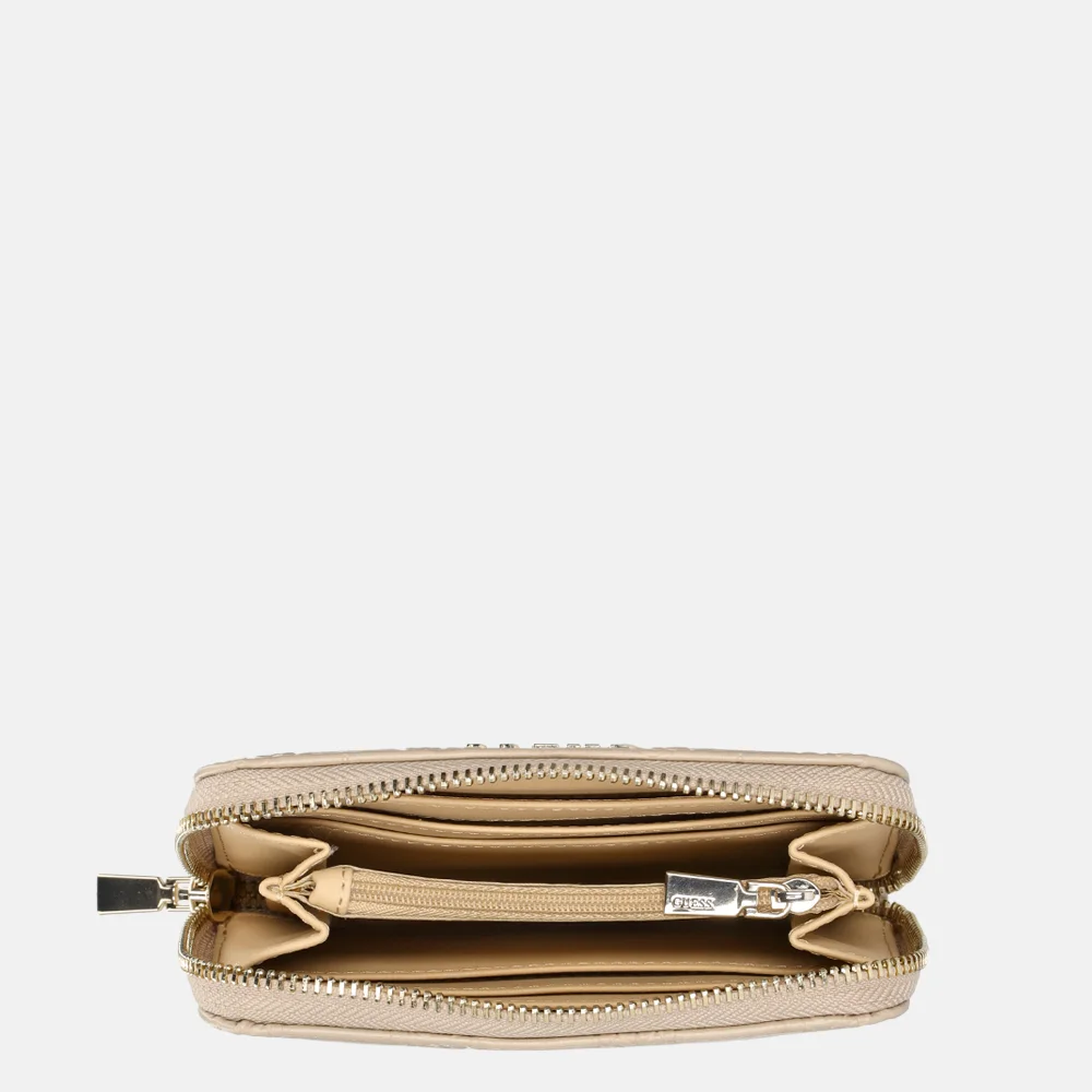 Guess Phoebe portemonnee M simply taupe logo bij Duifhuizen