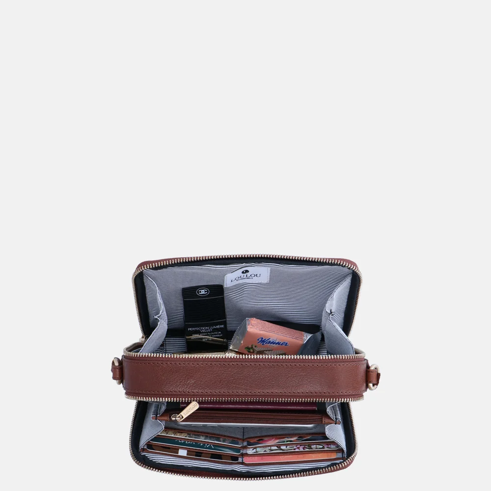 Loulou Essentiels Antique pouch crossbody tas brown bij Duifhuizen